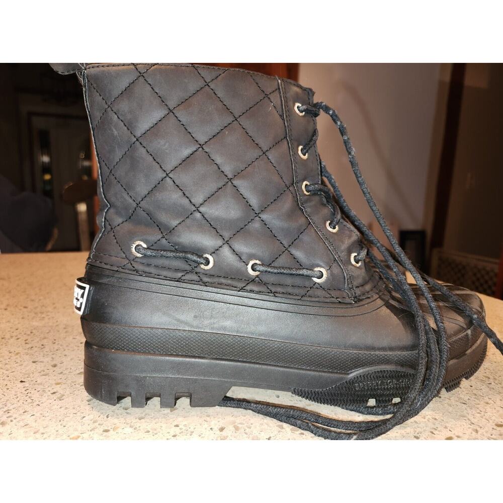 Sperry Top-Sider WOMEN'S Black Gosling Quilted Snow Duck Boots Size 8 US